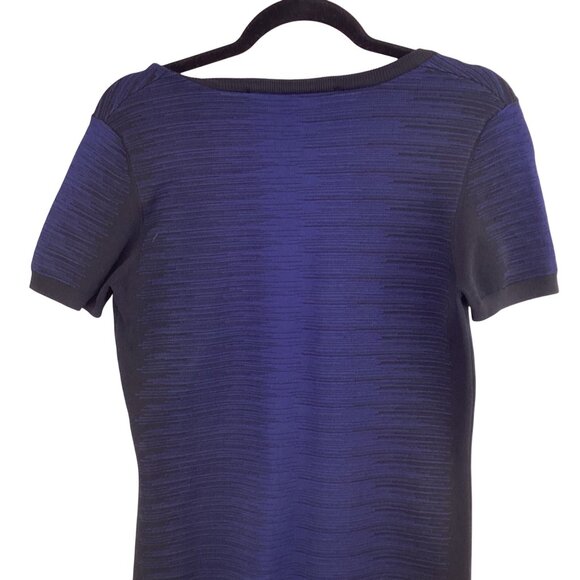 French Connection Dress Size 12 Bodycon‎ Navy & Black Dani Degrade Short Sleeve - Picture 7 of 10